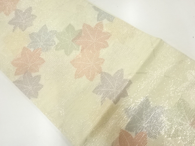 アンティーク　絽楓模様織出し袋帯（材料）